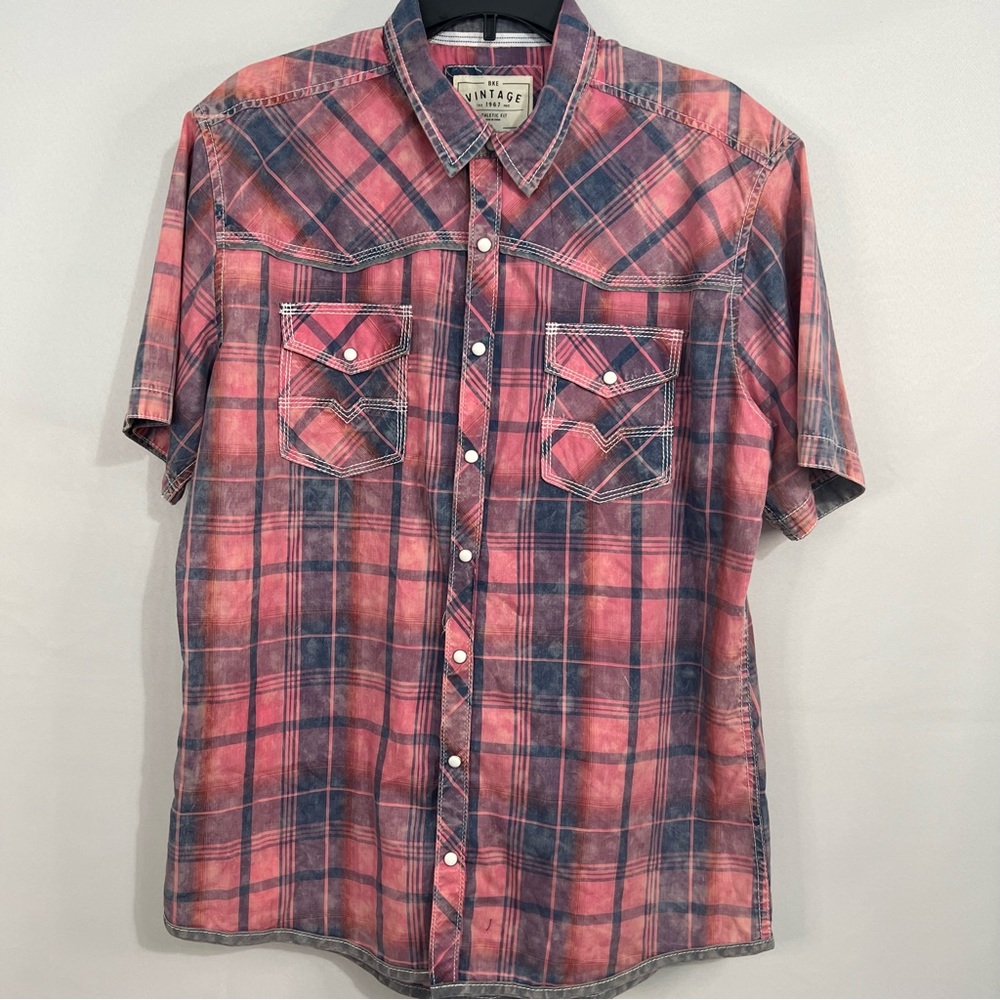 BKE vintage 1967 athletic fit size large pearl snap shirt